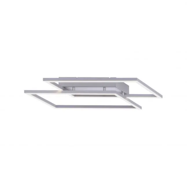 LED Deckenleuchte, futuristsiches Design, stahlfarben, flach,