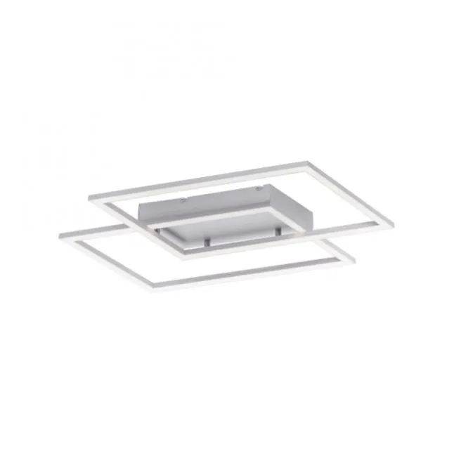LED Deckenleuchte, futuristsiches Design, stahlfarben, flach,