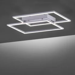 LED Deckenleuchte, futuristsiches Design, stahlfarben, flach,