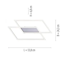 LED Deckenleuchte, futuristsiches Design, stahlfarben, flach,