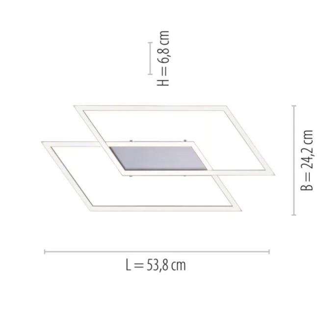 LED Deckenleuchte, futuristsiches Design, stahlfarben, flach,