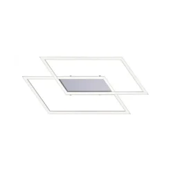 LED Deckenleuchte, futuristsiches Design, stahlfarben, flach,