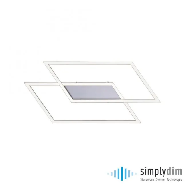LED Deckenleuchte, futuristsiches Design, stahlfarben, flach,