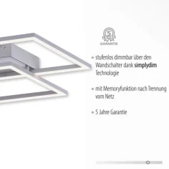 LED Deckenleuchte, futuristsiches Design, stahlfarben, flach,