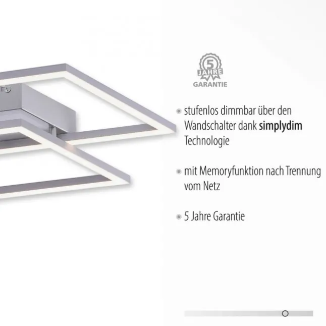 LED Deckenleuchte, futuristsiches Design, stahlfarben, flach,