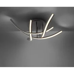 LED-Deckenleuchte, 4 geschwungene Leuchtarme, warmweiß, inkl. Dimmfunktion