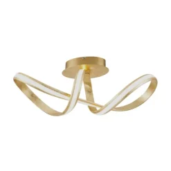 LED Deckenleuchte, goldfarben, elegant, geschwungener Leuchtkörper, modern