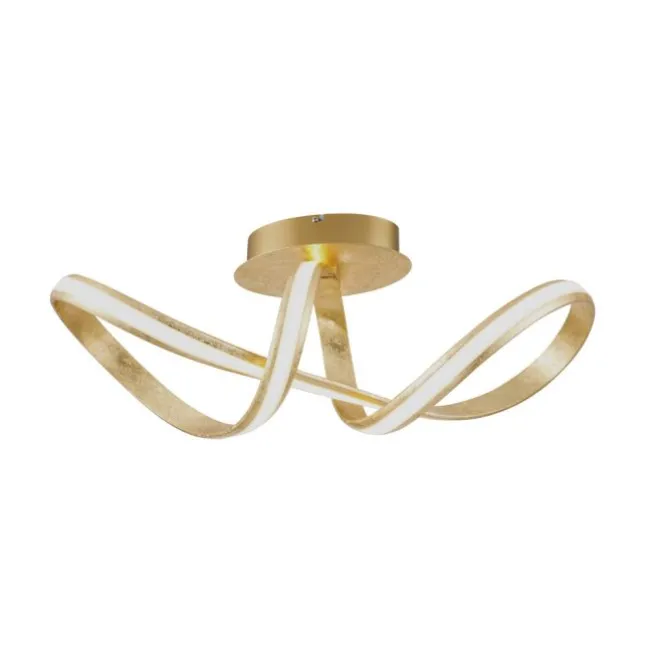 LED Deckenleuchte, goldfarben, elegant, geschwungener Leuchtkörper, modern