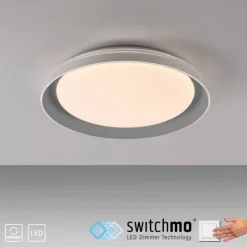 LED Deckenleuchte grau D=43cm dimmbar Switchmo Memoryfunktion