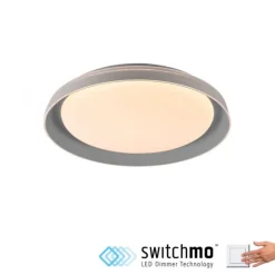 LED Deckenleuchte grau D=43cm dimmbar Switchmo Memoryfunktion