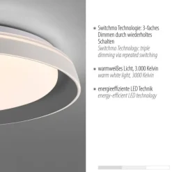 LED Deckenleuchte grau D=43cm dimmbar Switchmo Memoryfunktion