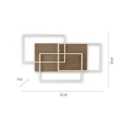 LED-Deckenleuchte, holz, CCT, Fernbedienung, Innenleuchte