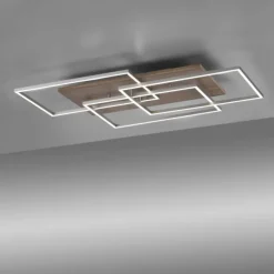 LED-Deckenleuchte, holz, CCT, Fernbedienung, Innenleuchte
