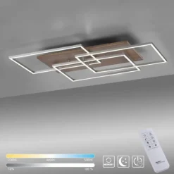 LED-Deckenleuchte, holz, CCT, Fernbedienung, Innenleuchte