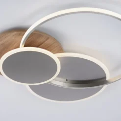 LED-Deckenleuchte, holz, dimmbar, Fernbedienung, Innenleuchte