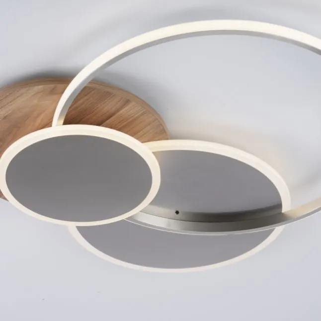 LED-Deckenleuchte, holz, dimmbar, Fernbedienung, Innenleuchte