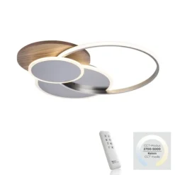 LED-Deckenleuchte, holz, dimmbar, Fernbedienung, Innenleuchte