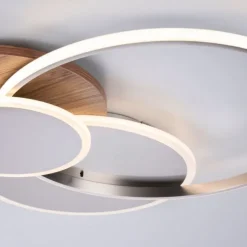LED-Deckenleuchte, holz, dimmbar, Fernbedienung, Innenleuchte
