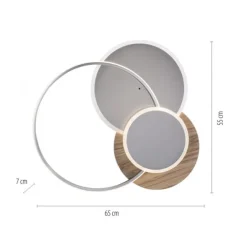 LED-Deckenleuchte, holz, dimmbar, Fernbedienung, Innenleuchte