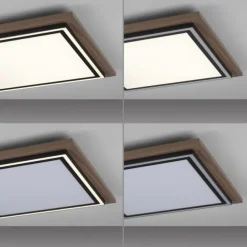 LED-Deckenleuchte, Holzoptik, dimmbar, Fernbedienung, CCT
