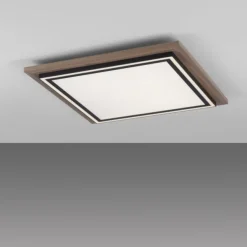 LED-Deckenleuchte, Holzoptik, dimmbar, Fernbedienung, CCT