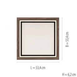 LED-Deckenleuchte, Holzoptik, dimmbar, Fernbedienung, CCT