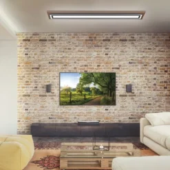 LED-Deckenleuchte, Holzoptik, dimmbar, Fernbedienung, CCT