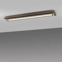 LED-Deckenleuchte, Holzoptik, dimmbar, Fernbedienung, CCT