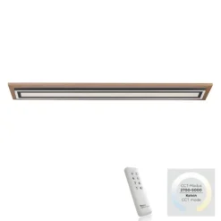 LED-Deckenleuchte, Holzoptik, dimmbar, Fernbedienung, CCT