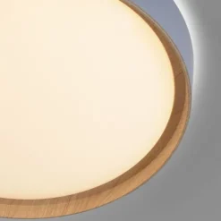 LED Deckenleuchte Holzoptik grau rund dimmbar Wandschalter energiesparend