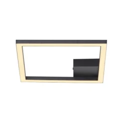 LED Deckenleuchte IVEN, schwarz, 1 quadrat, flach, warmweiß, modern