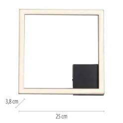 LED Deckenleuchte IVEN, schwarz, 1 quadrat, flach, warmweiß, modern