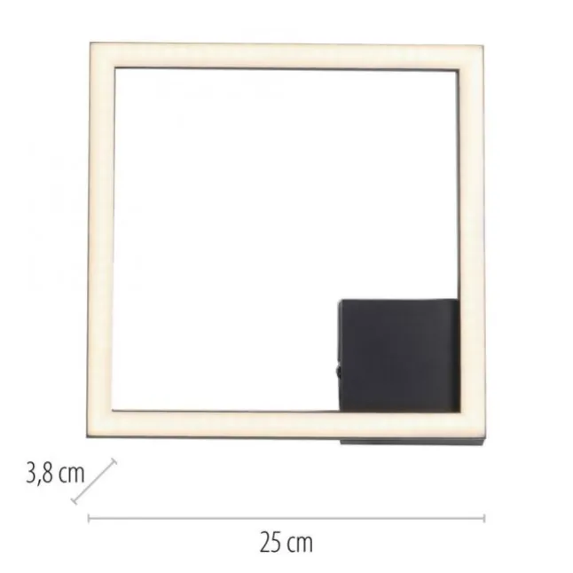 LED Deckenleuchte IVEN, schwarz, 1 quadrat, flach, warmweiß, modern
