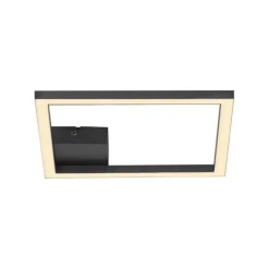 LED Deckenleuchte IVEN, schwarz, 1 quadrat, flach, warmweiß, modern