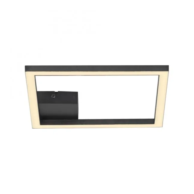 LED Deckenleuchte IVEN, schwarz, 1 quadrat, flach, warmweiß, modern