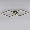 LED Deckenleuchte IVEN, schwarz, 2 Quadrate, flach, warmweiß modern