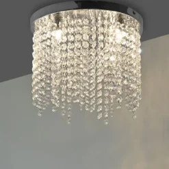 LED Deckenleuchte KULUNKA, chrom, Kristallanhänger