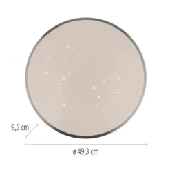 LED Deckenleuchte KYLE, stahl, rund, dimmbar, Sternenhimmeloptik, D 49 cm
