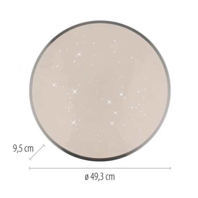 LED Deckenleuchte KYLE, stahl, rund, dimmbar, Sternenhimmeloptik, D 49 cm