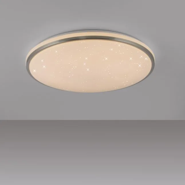 LED Deckenleuchte KYLE, stahl, rund, dimmbar, Sternenhimmeloptik, D 49 cm