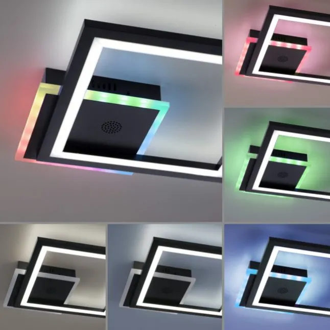 LED Deckenleuchte Lautsprecher Bluetooth schwarz Rainbow RGB