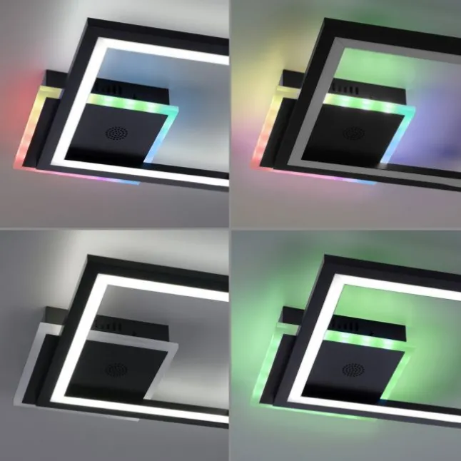 LED Deckenleuchte Lautsprecher Bluetooth schwarz Rainbow RGB
