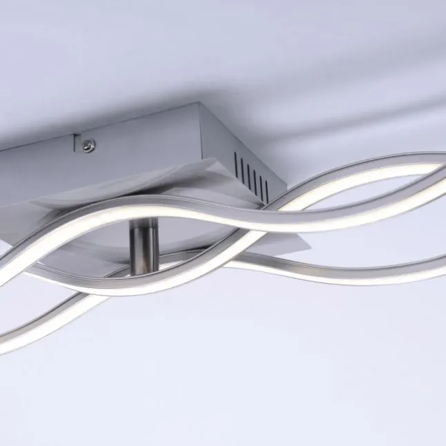 LED-Deckenleuchte, 3 Leuchtarme, Wellenform, warmweiß, energiesparend