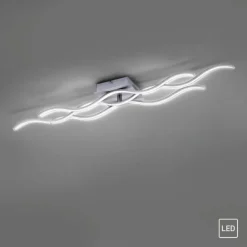 LED-Deckenleuchte, 3 Leuchtarme, Wellenform, warmweiß, energiesparend