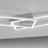 LED Deckenleuchte längliche Rahmen silberfarbig flach 3 Stufen Dimmung