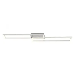 LED Deckenleuchte längliche Rahmen silberfarbig flach 3 Stufen Dimmung