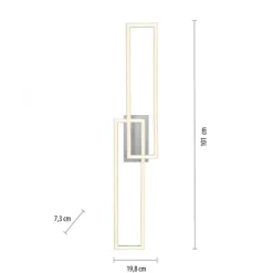 LED Deckenleuchte längliche Rahmen silberfarbig flach 3 Stufen Dimmung