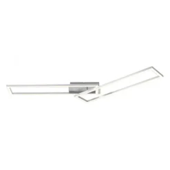 LED Deckenleuchte längliche Rahmen silberfarbig flach 3 Stufen Dimmung