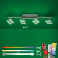 LED-Deckenleuchte, LOLAsmart, Smart Home, RGB, CCT, dimmbar, Fernbedienung