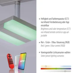 LED-Deckenleuchte, LOLAsmart, Smart Home, RGB, CCT, dimmbar, Fernbedienung